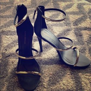 Gold strap 4 in. Heels (never worn)